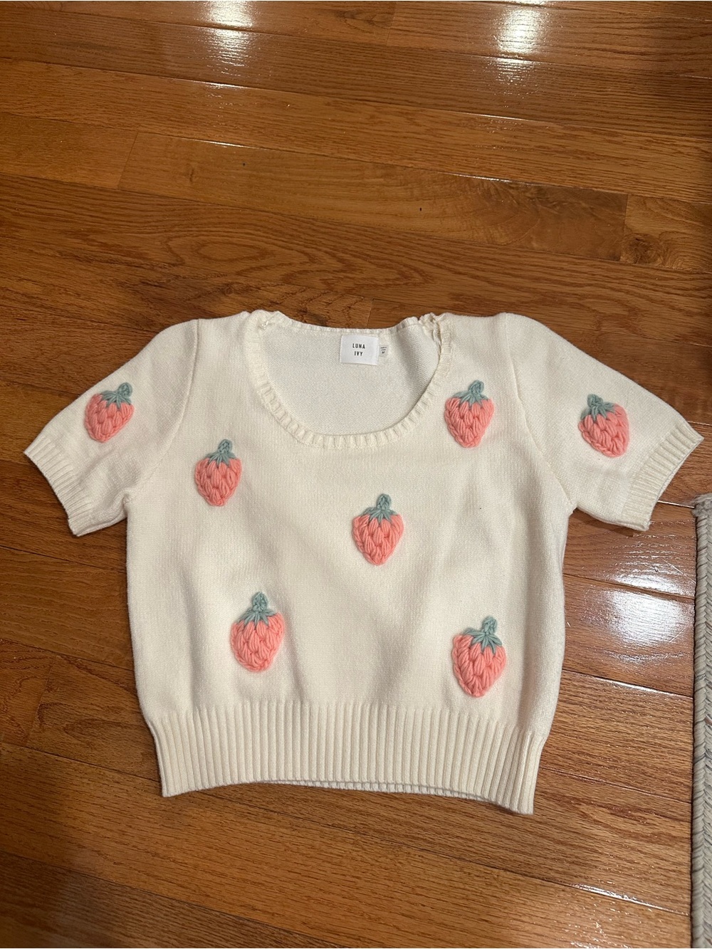 Luna Ivy Strawberry Knit Top